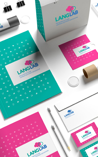 Logotyp i identyfikacja graficzna dla szkoły językowej Lang Lab